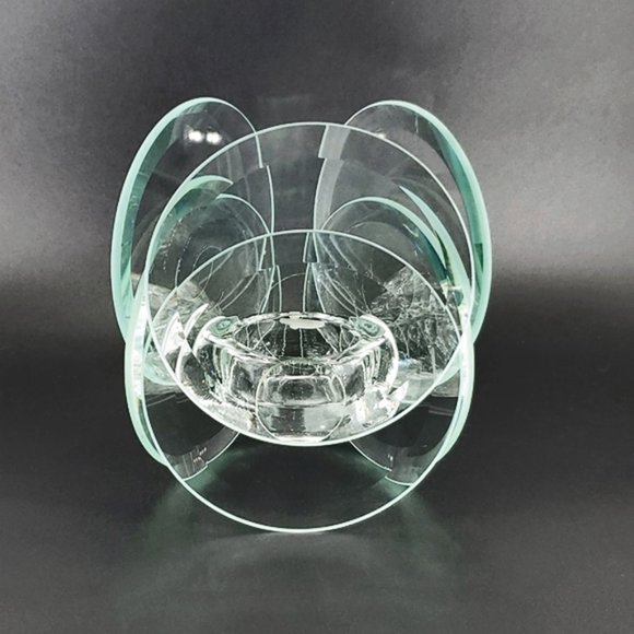 Vintage Beveled Glass Disks Votive Candle Holder - Picture 1 of 6